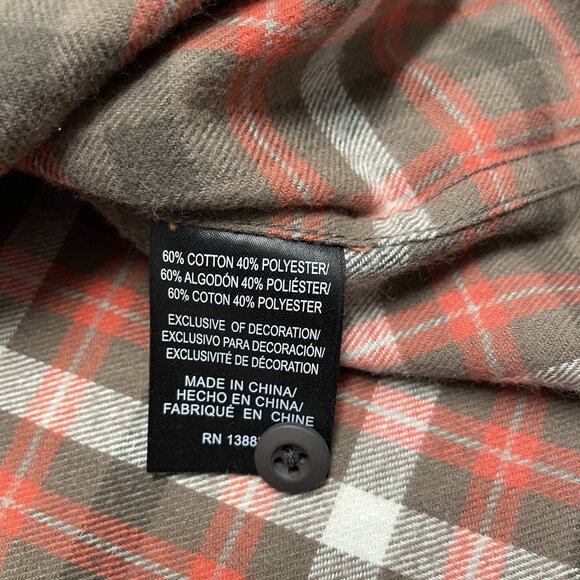 BROTHERS SONS FLANNEL SHIRT PLAID LUMBERJACK OUTDOOR AUTUMN FALL WARM MENS L NEW - Picture 8 of 11